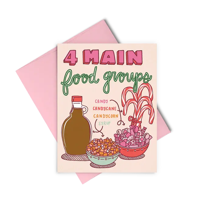 Talking Out of Turn Food Groups Holiday Greeting Card Set of 8