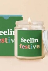Talking Out of Turn Feelin Festive Holiday Candle Jar