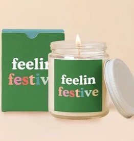 Talking Out of Turn Feelin Festive Holiday Candle Jar