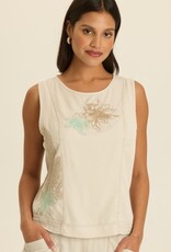 XCVI Embroidered Davies Tank Center Stage