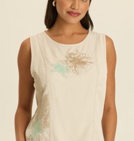 XCVI Embroidered Davies Tank Center Stage