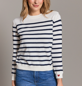 Alashan Lucy Stripe Top White/Abyss