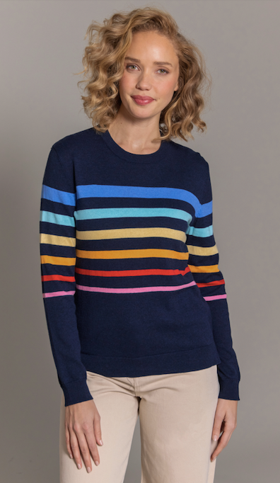 Alashan Etta Stripe Top Abyss