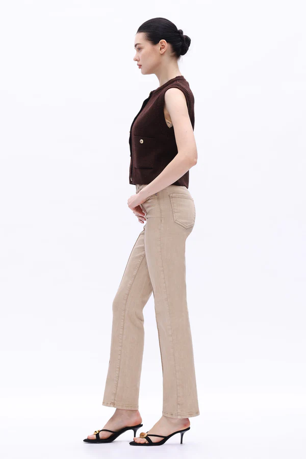 Bayeas High Rise Straight Jeans Khaki