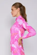 G Lifestyle Quarter Zip Top Pink Oasis