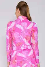G Lifestyle Quarter Zip Top Pink Oasis