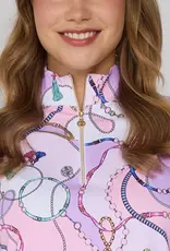 G Lifestyle Quarter Zip  Top Pink Link