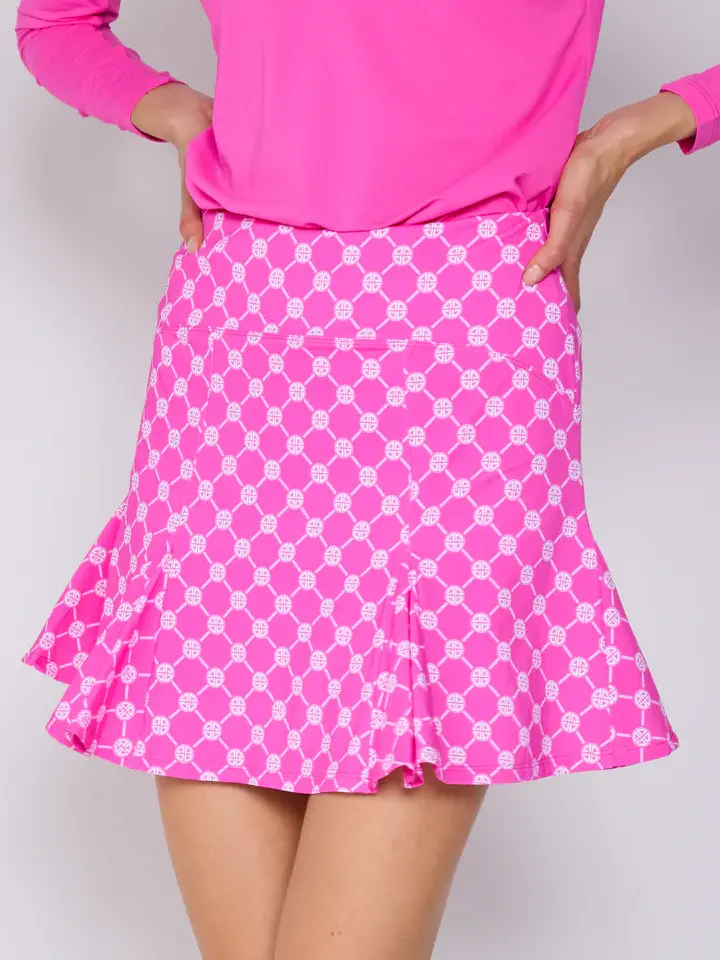 G Lifestyle Godet Skort Pink Lifestyle Geo