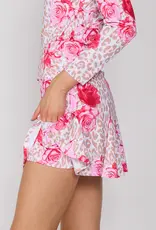 G Lifestyle Godet Skort Beige Leopard Floral