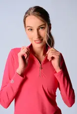 G Lifestyle Quarter Zip Top Coral