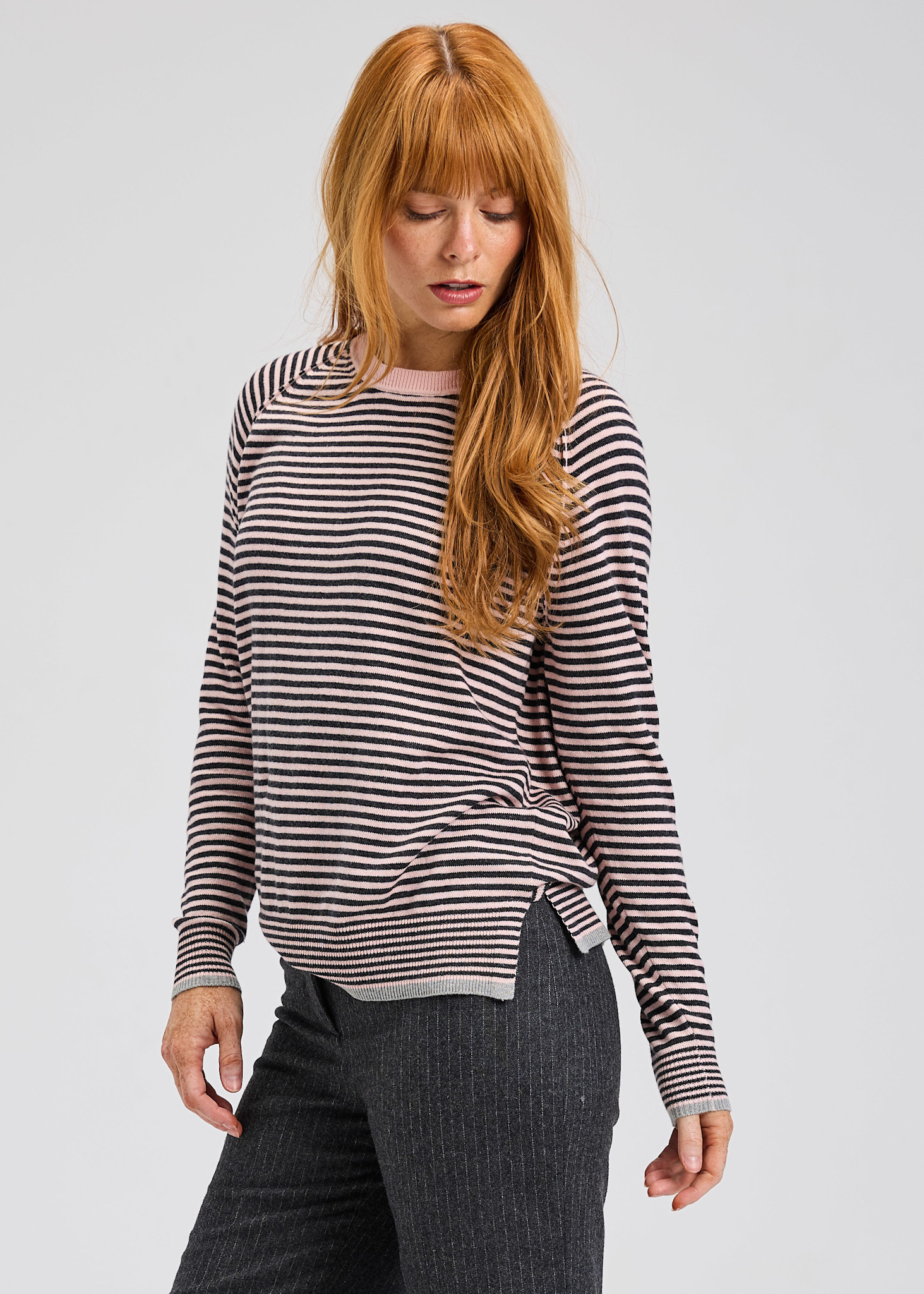 Zaket & Plover Stripe Crew Top Powder