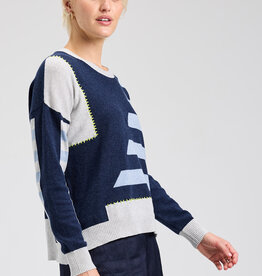 Zaket & Plover Handwork Stripe Top Denim