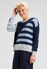 Zaket & Plover Handwork Stripe Top Denim