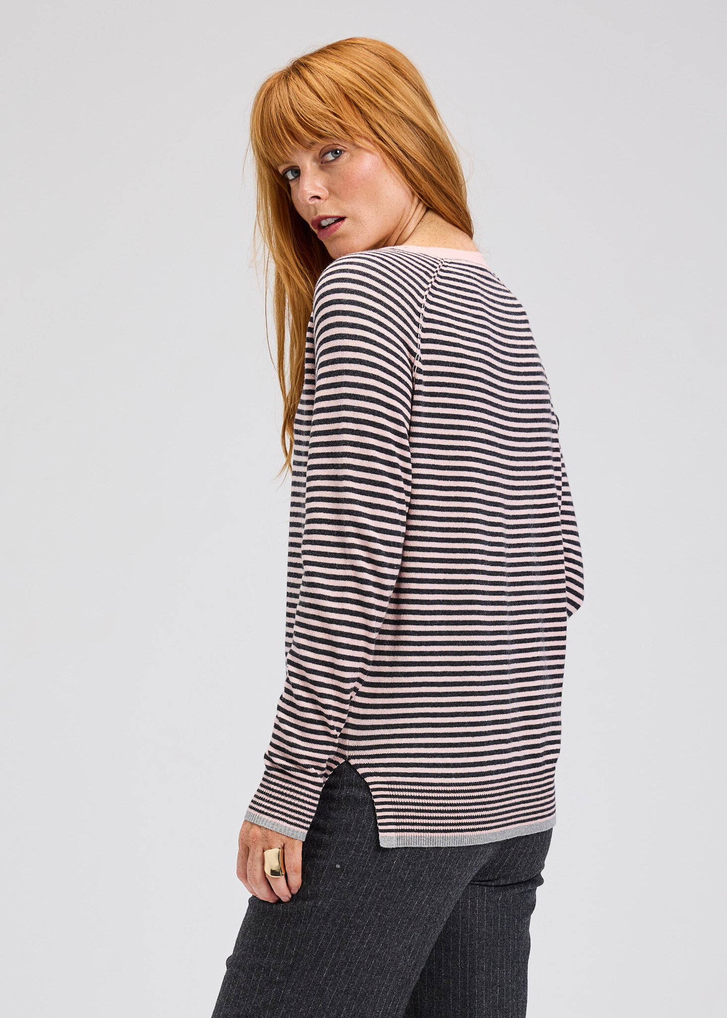 Zaket & Plover Stripe Crew Top Powder