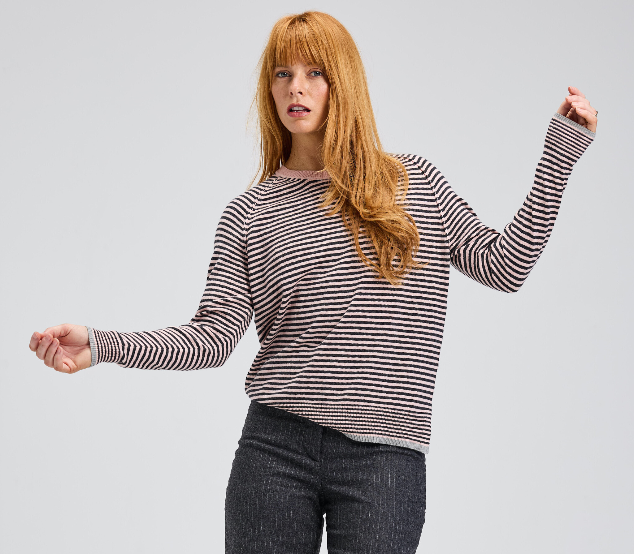 Zaket & Plover Stripe Crew Top Powder