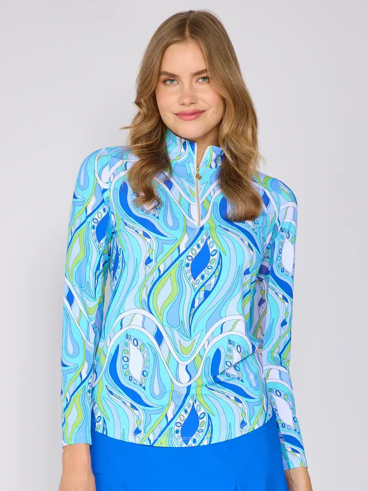 G Lifestyle Zip Top Blue Mirage