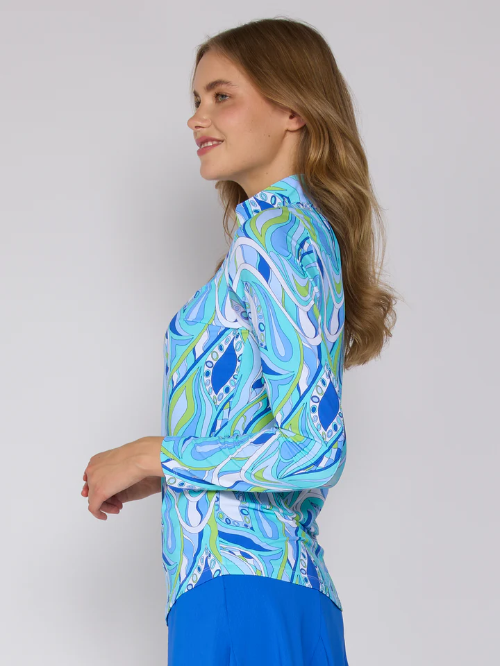 G Lifestyle Zip Top Blue Mirage