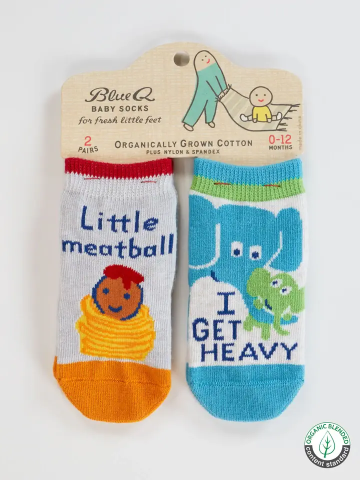 Blue Q Little Meatball Baby Socks