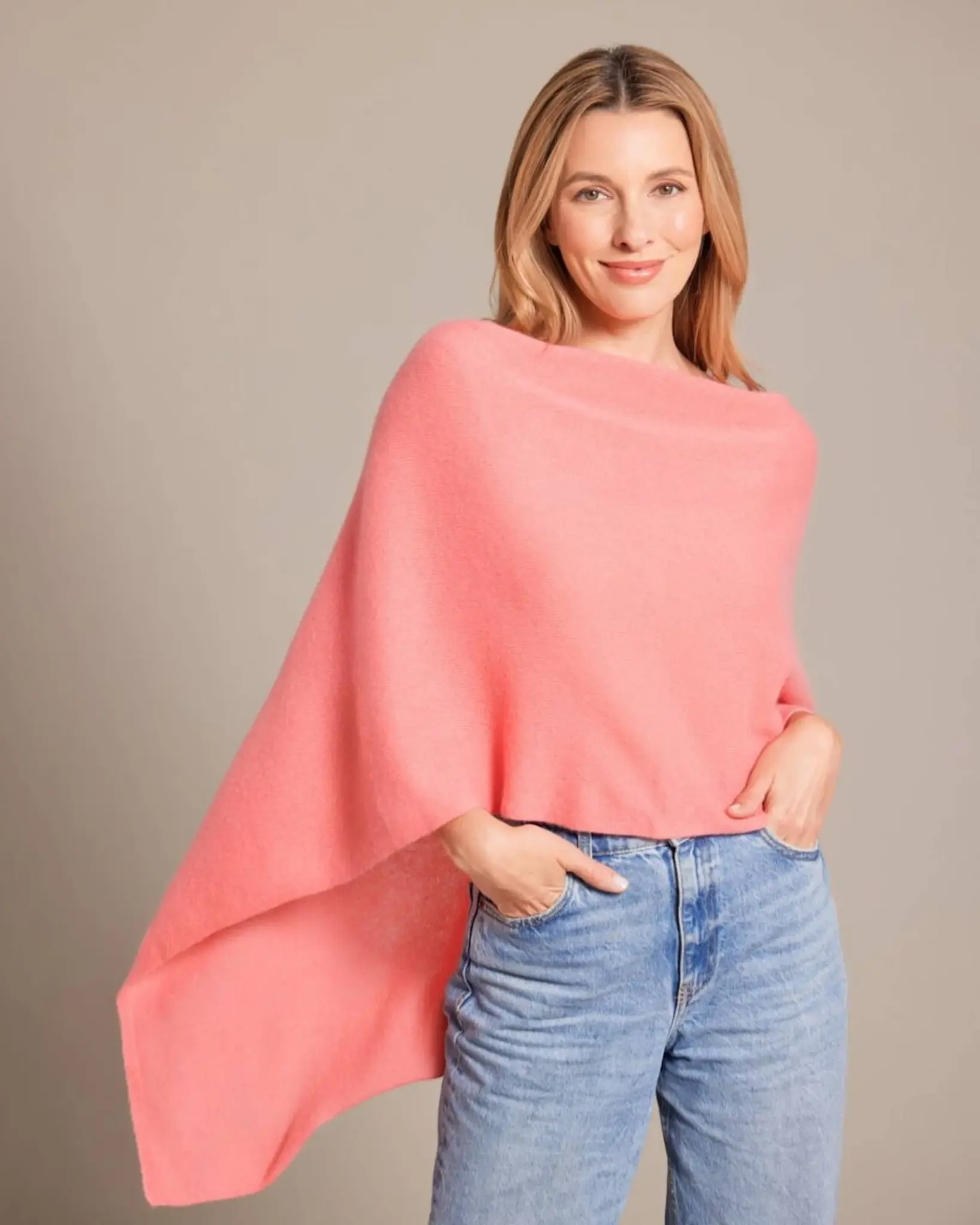 Alashan Cashmere Topper Grapefruit