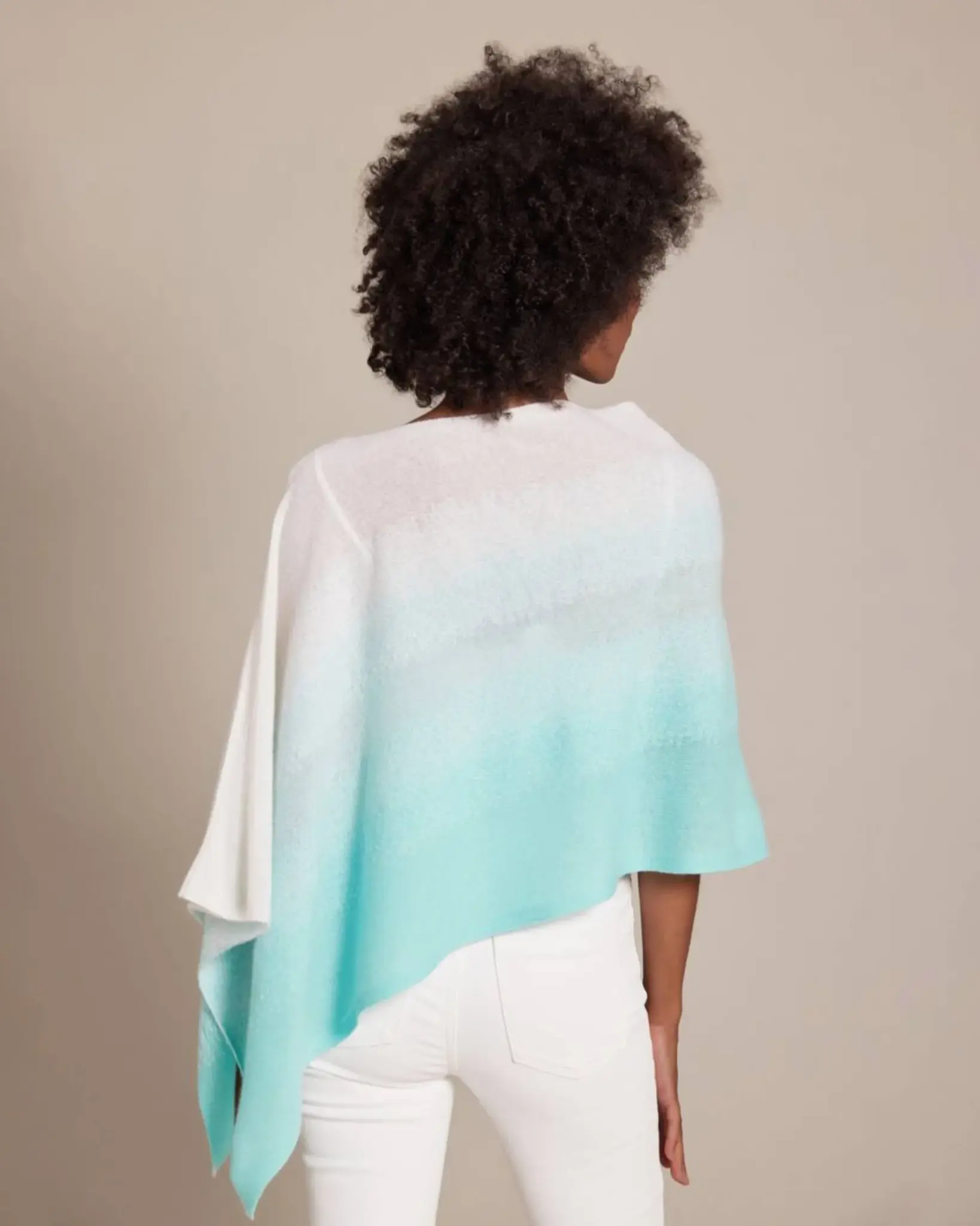 Alashan Cashmere Topper Dip Dye Teal