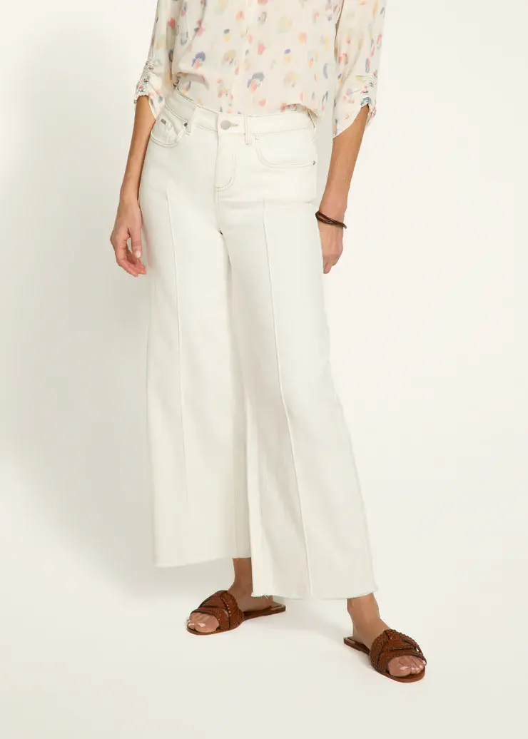 French Dressing Olivia Wide Leg Ankle Pant Ivory