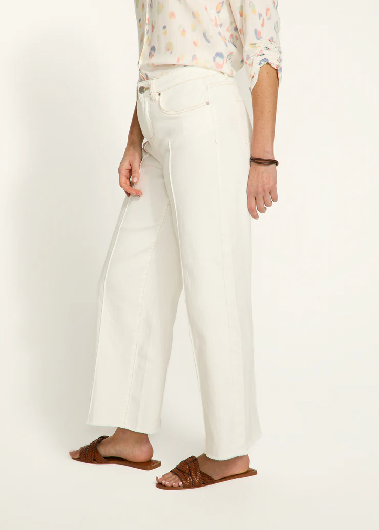 French Dressing Olivia Wide Leg Ankle Pant Ivory