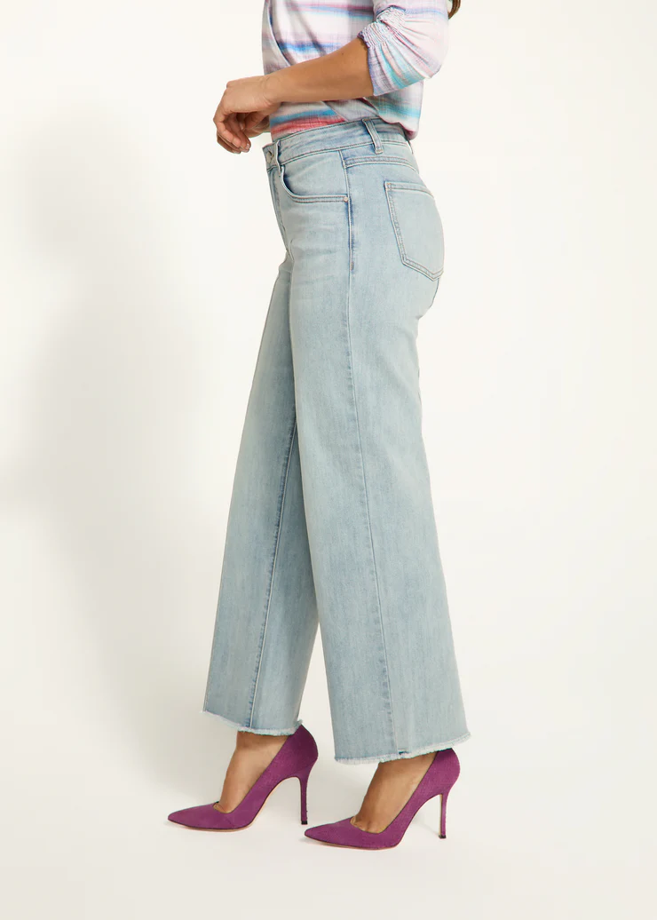French Dressing Olivia Wide Leg Ankle Pant Pale Wash