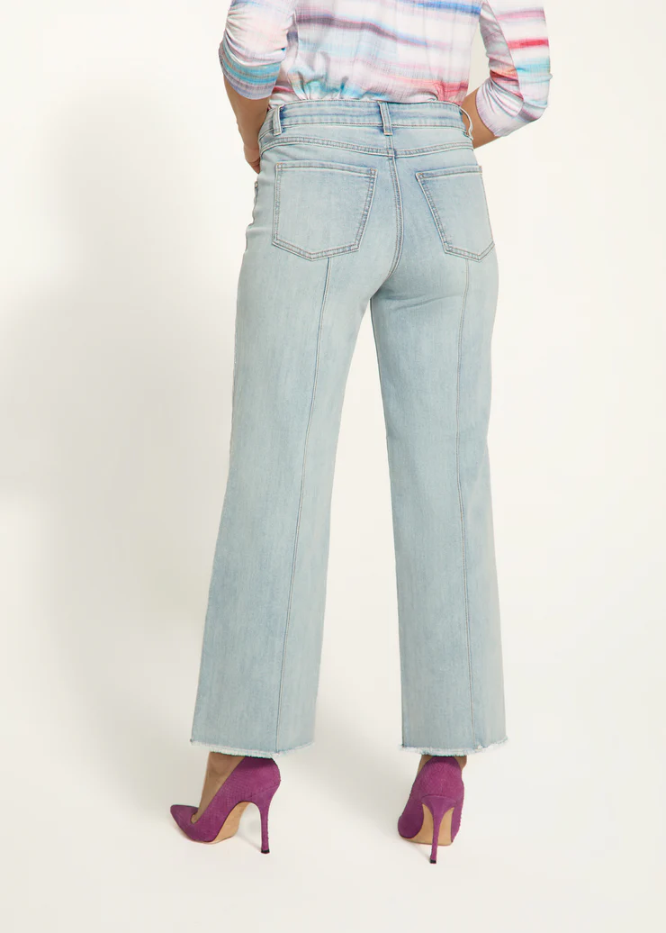 French Dressing Olivia Wide Leg Ankle Pant Pale Wash