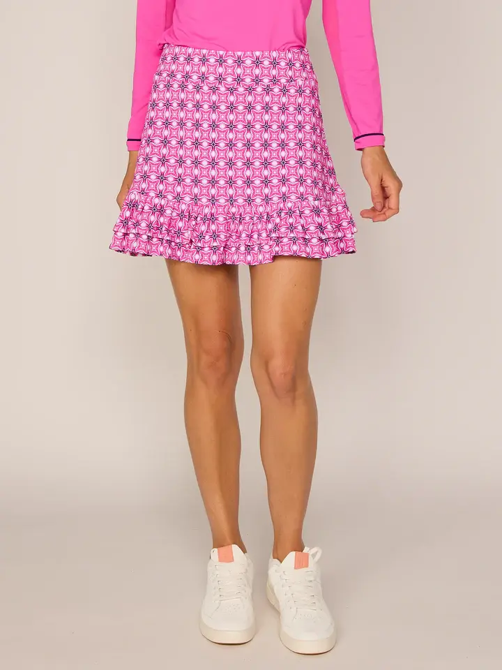 G Lifestyle Double Ruffle Skort PinkTile