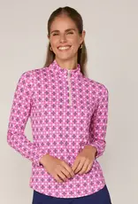 G Lifestyle Quarter Zip Top Pink Tile