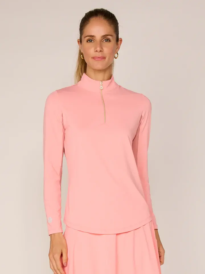 G Lifestyle Quarter Zip Top Melon