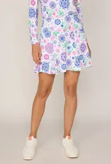 G Lifestyle Flare Godet Skort Turq Medallion