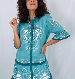 Isla Payal Lisbon Dress Carnation Teal