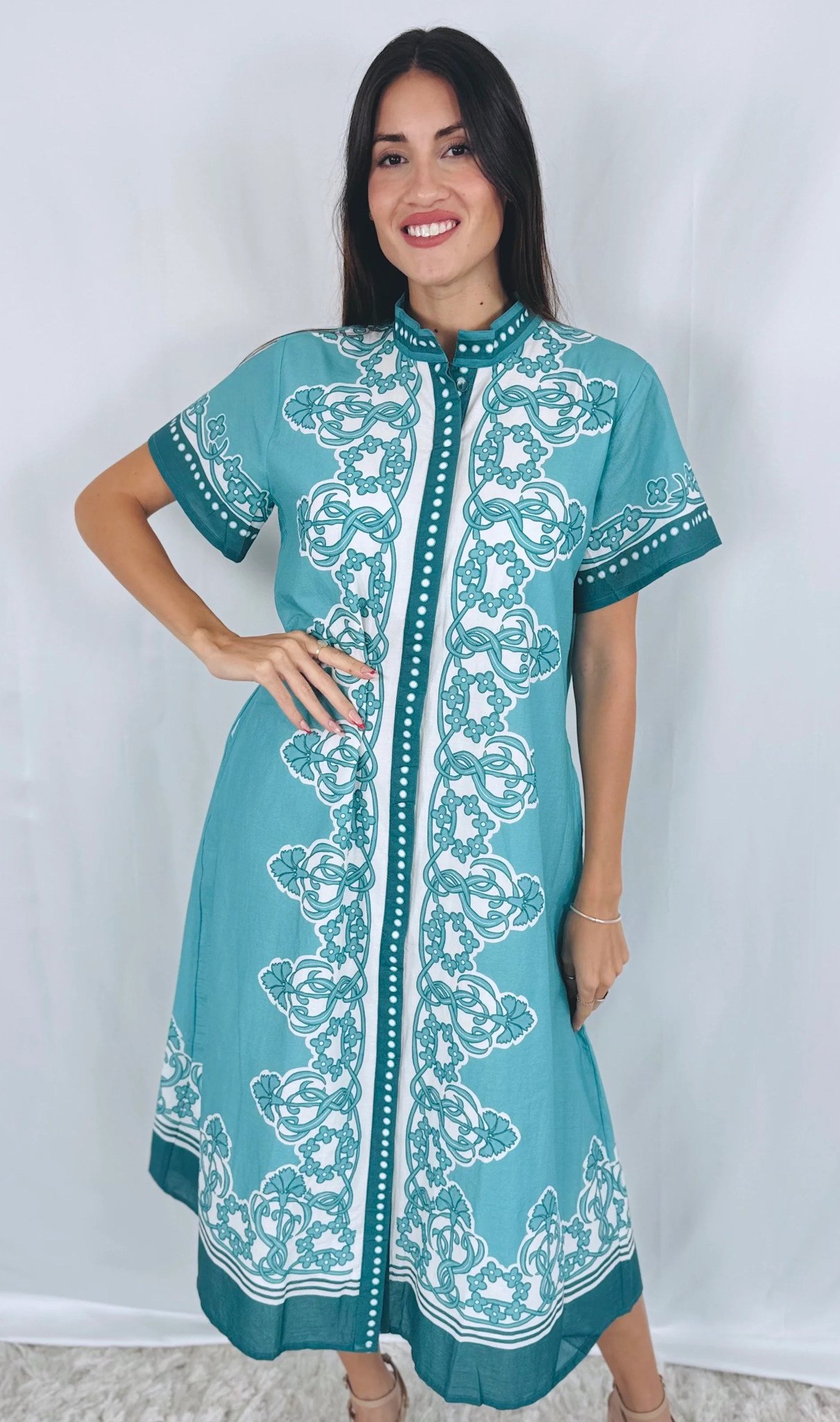 Isla Payal Sydney Dress Carnation Teal