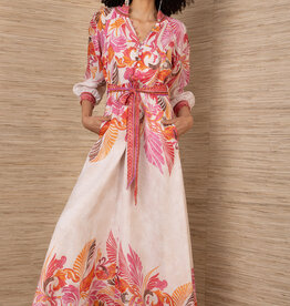 Hale Bob Belize Belted Maxi Dress Pink