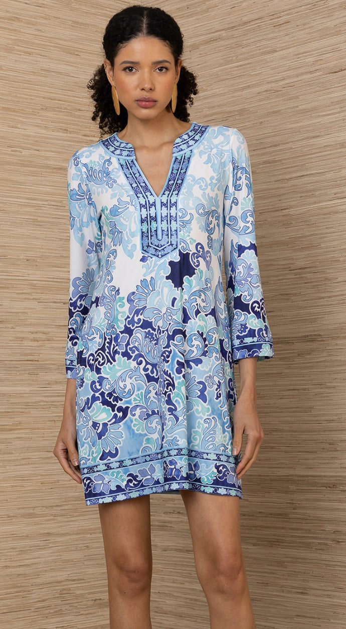 Hale Bob Flannery Dress Blue