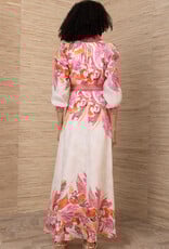 Hale Bob Belize Belted Maxi Dress Pink