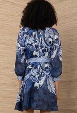 Hale Bob Belize Belted Dress Navy