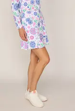 G Lifestyle Flare Godet Skort Turq Medallion