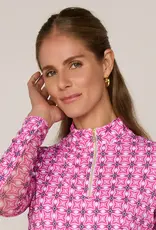 G Lifestyle Quarter Zip Top Pink Tile