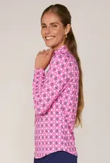G Lifestyle Quarter Zip Top Pink Tile