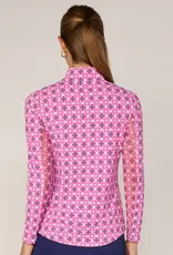 G Lifestyle Quarter Zip Top Pink Tile