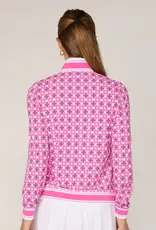 G Lifestyle Striped Trim Zip Jacket Pink Tile