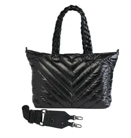 Wanderfull Quilted Tote Black
