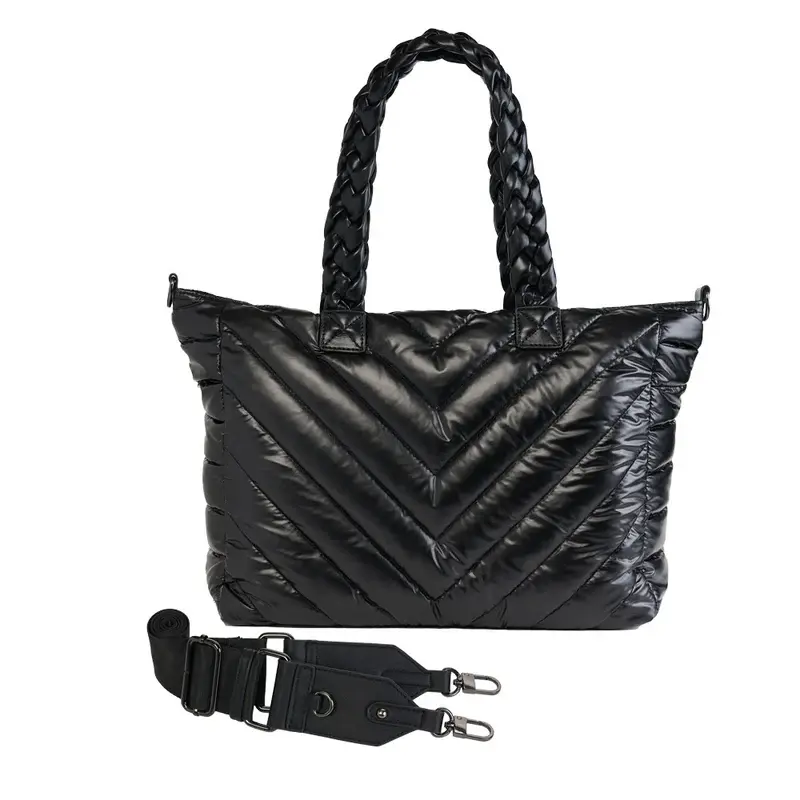 Wanderfull Quilted Tote Black