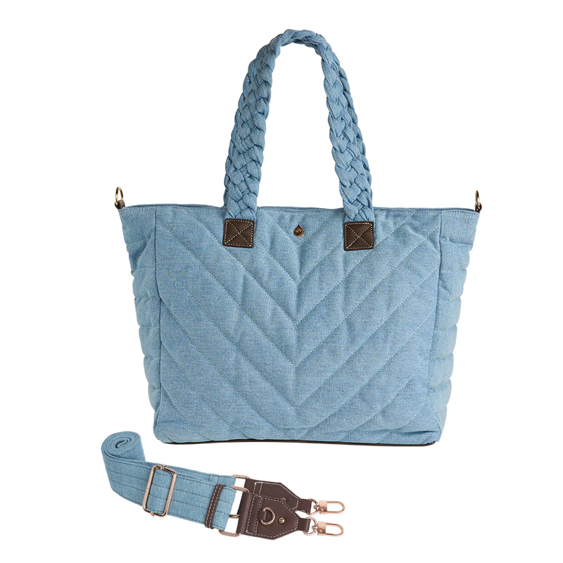 Wanderfull Quilted Tote Denim