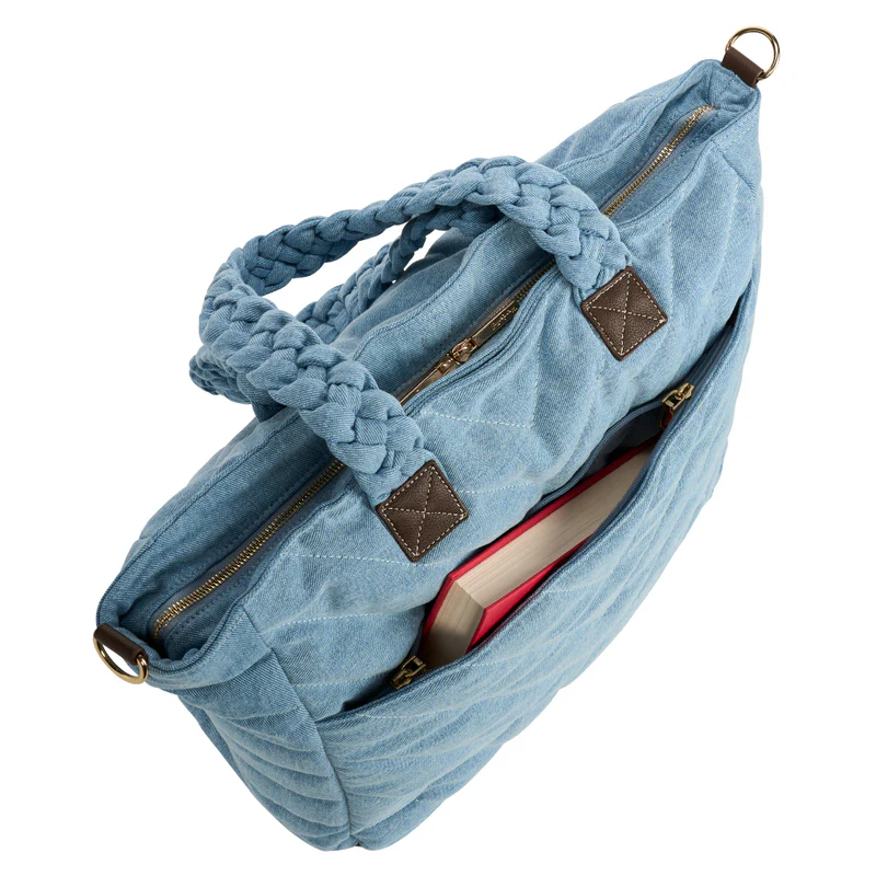 Wanderfull Quilted Tote Denim