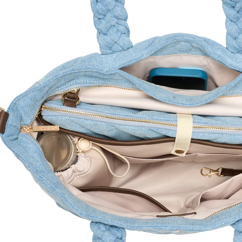 Wanderfull Quilted Tote Denim