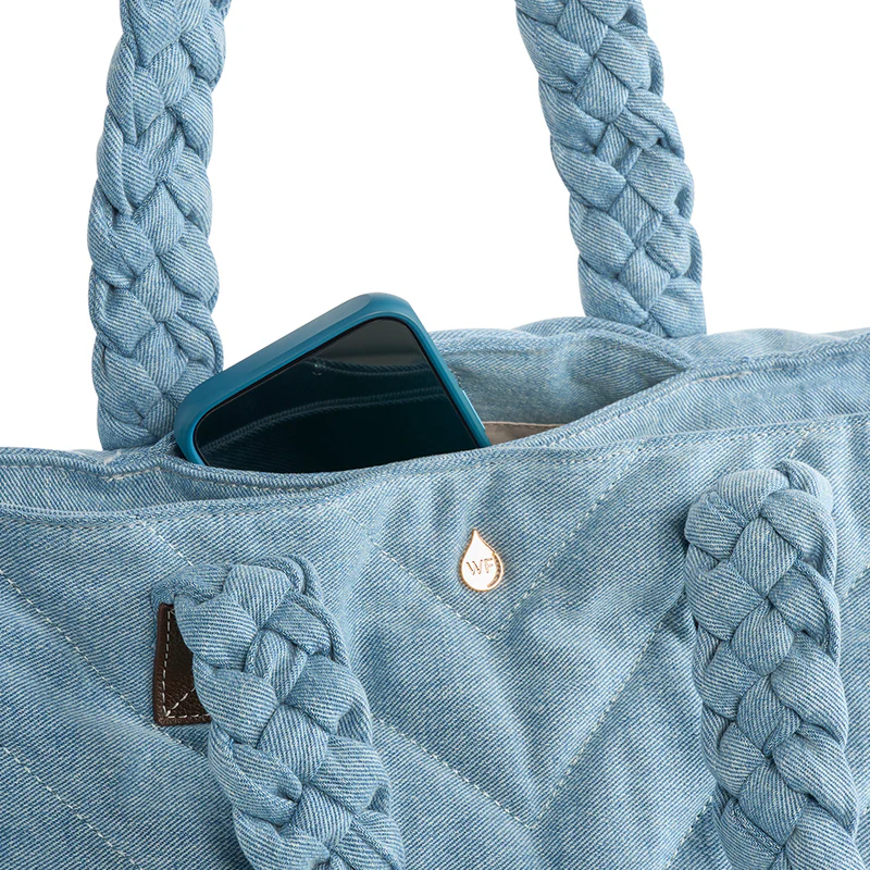 Wanderfull Quilted Tote Denim