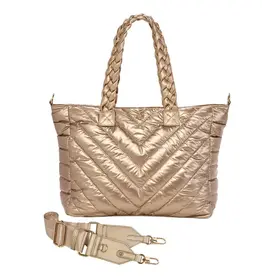 Wanderfull Quilted Tote Gold